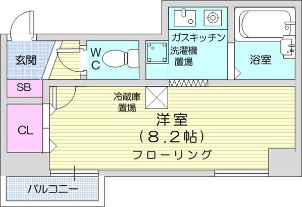 北１２条駅 徒歩4分 6階の物件間取画像